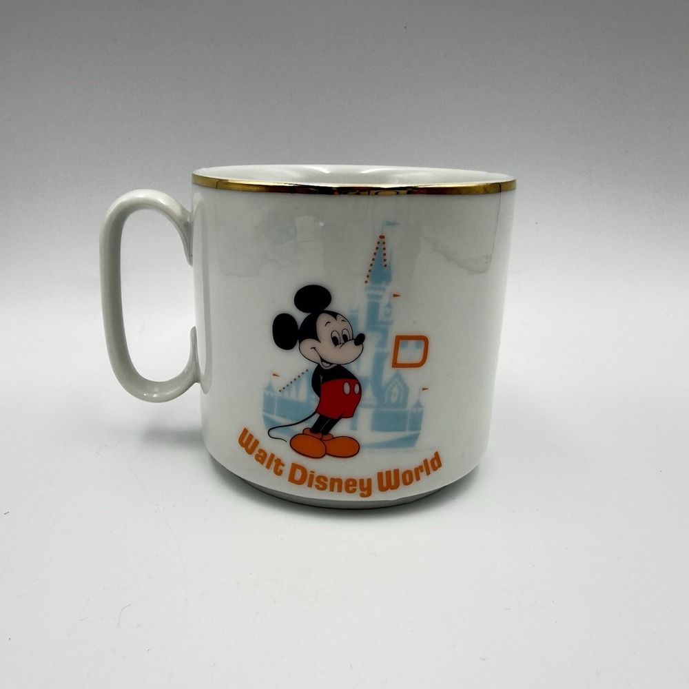 Vintage 70's Walt Disney World Ceramic Coffee Mug Mickey Mouse Japan Disney Prod